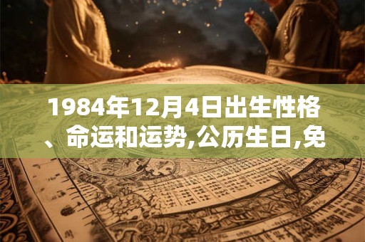 1984年12月4日出生性格、命运和运势,公历生日,免费算命