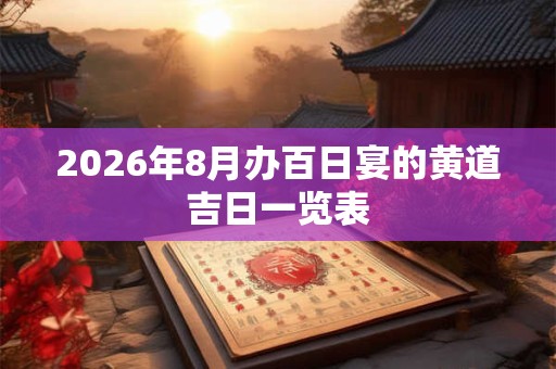 2026年8月办百日宴的黄道吉日一览表