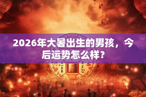 2026年大暑出生的男孩,今后运势怎么样? 2026年大暑出生的男孩,今后运势怎么样?