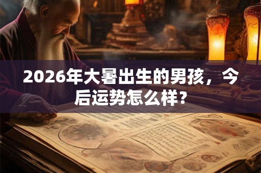 2026年大暑出生的男孩，今后运势怎么样？