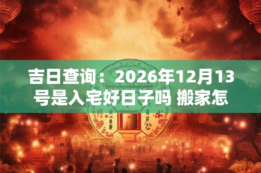 吉日查询：2026年12月13号是入宅好日子吗 搬家怎么样