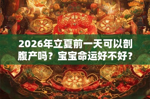 2026年立夏前一天可以剖腹产吗？宝宝命运好不好？