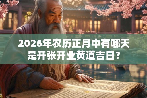 2026年农历正月中有哪天是开张开业黄道吉日？