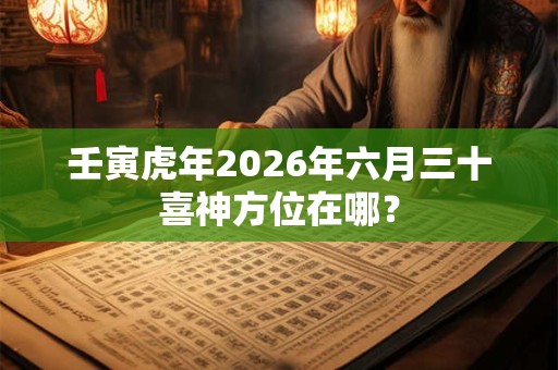 壬寅虎年2026年六月三十喜神方位在哪？