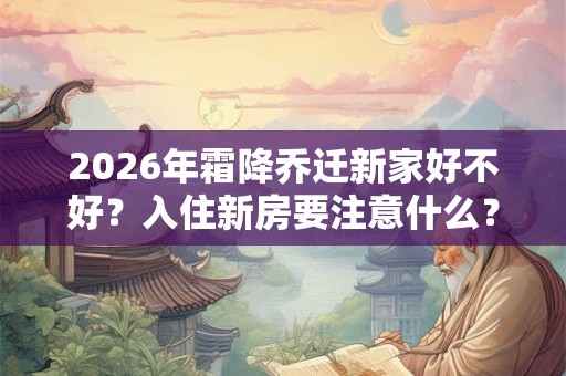 2026年霜降乔迁新家好不好？入住新房要注意什么？