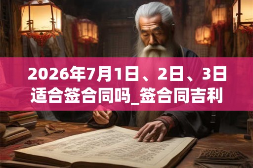 2026年7月1日、2日、3日适合签合同吗_签合同吉利吗