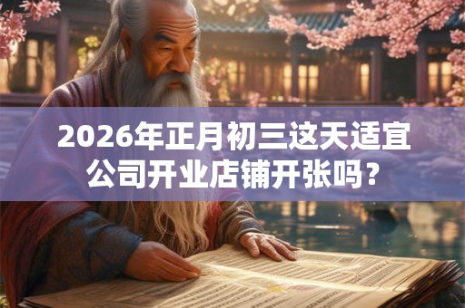 2026年正月初三这天适宜公司开业店铺开张吗？