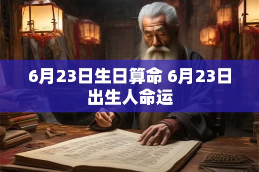 6月23日生日算命 6月23日出生人命运