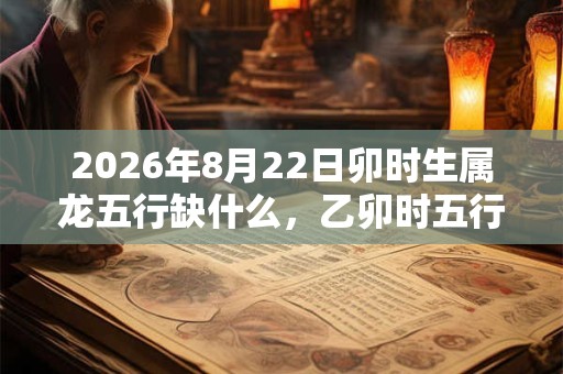 2026年8月22日卯时生属龙五行缺什么，乙卯时五行缺什么