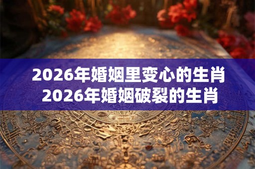 2026年婚姻里变心的生肖 2026年婚姻破裂的生肖