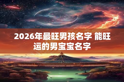 2026年最旺男孩名字 能旺运的男宝宝名字