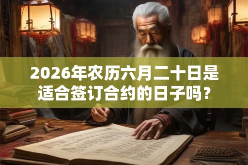 2026年农历六月二十日是适合签订合约的日子吗？