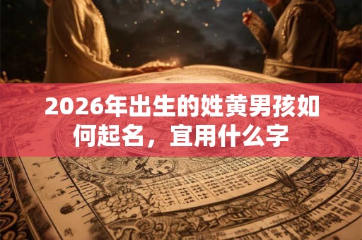 2026年出生的姓黄男孩如何起名，宜用什么字