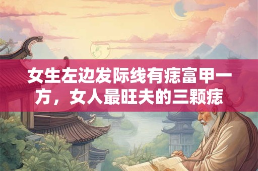 女生左边发际线有痣富甲一方，女人最旺夫的三颗痣
