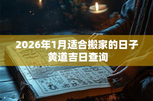 2026年1月适合搬家的日子 黄道吉日查询