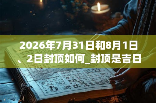 2026年7月31日和8月1日、2日封顶如何_封顶是吉日吗