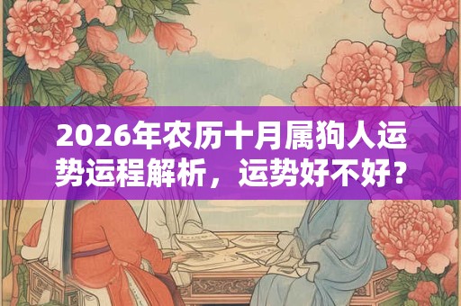 2026年农历十月属狗人运势运程解析，运势好不好？