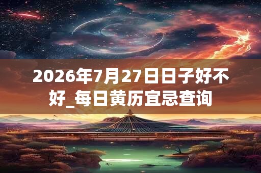 2026年7月27日日子好不好_每日黄历宜忌查询