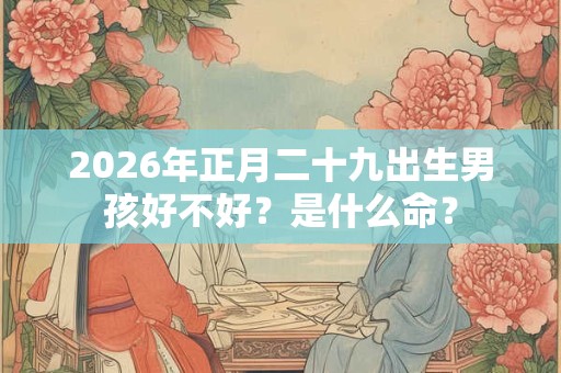 2026年正月二十九出生男孩好不好?是什么命? 2026年正月二十九出生男孩好不好?是什么命?