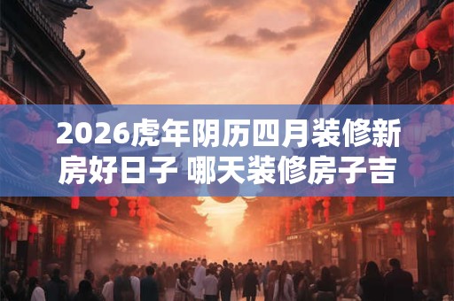 2026虎年阴历四月装修新房好日子 哪天装修房子吉利 2026虎年阴历四月装修新房好日子 哪天装修房子吉利