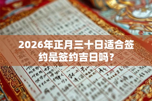 2026年正月三十日适合签约是签约吉日吗？