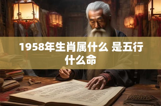 1958年生肖属什么 是五行什么命