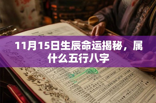 11月15日生辰命运揭秘，属什么五行八字