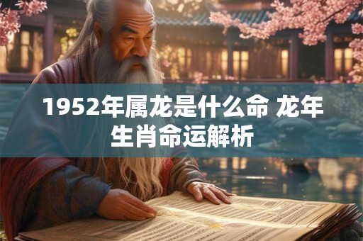 1952年属龙是什么命 龙年生肖命运解析