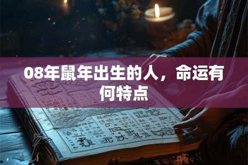 08年鼠年出生的人，命运有何特点