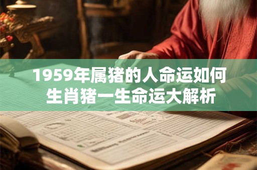 1959年属猪的人命运如何 生肖猪一生命运大解析