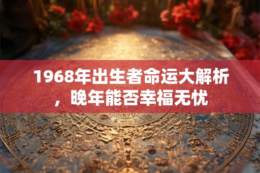 1968年出生者命运大解析，晚年能否幸福无忧