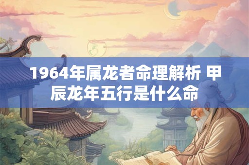 1964年属龙者命理解析 甲辰龙年五行是什么命