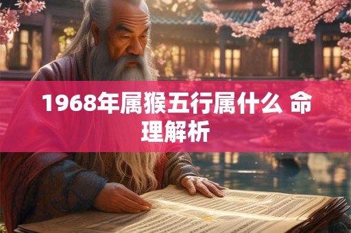 1968年属猴五行属什么 命理解析