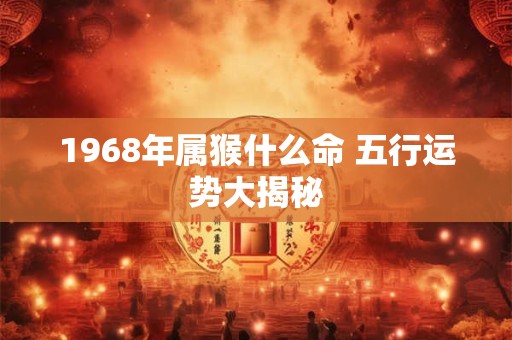 1968年属猴什么命 五行运势大揭秘