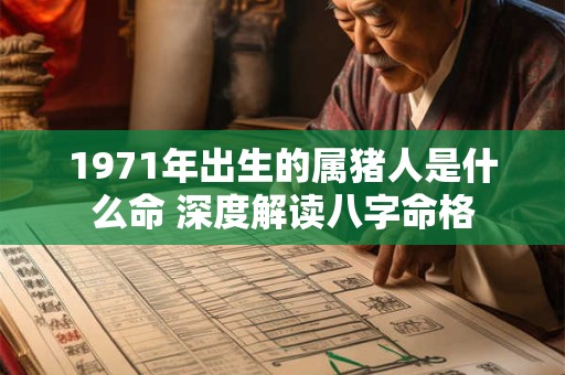 1971年出生的属猪人是什么命 深度解读八字命格