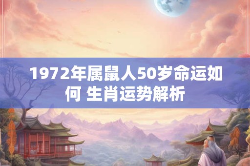 1972年属鼠人50岁命运如何 生肖运势解析