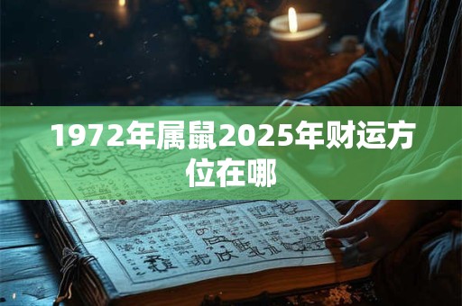 1972年属鼠2025年财运方位在哪