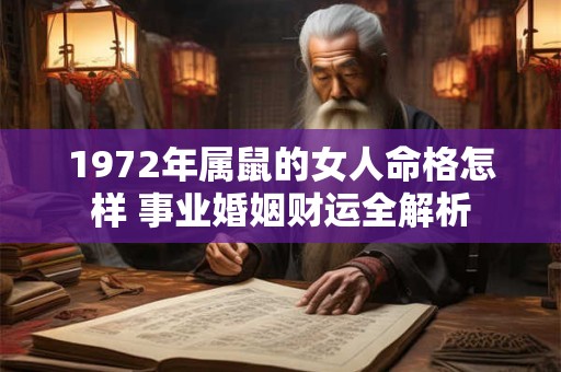 1972年属鼠的女人命格怎样 事业婚姻财运全解析