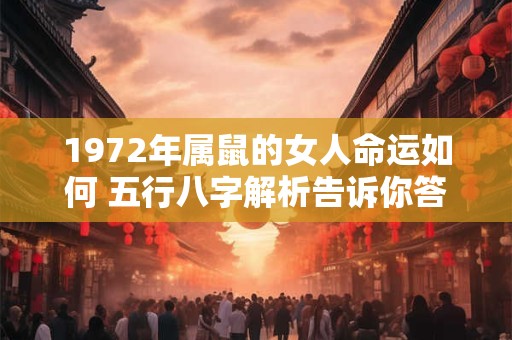 1972年属鼠的女人命运如何 五行八字解析告诉你答案