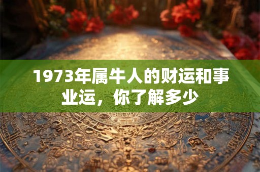 1973年属牛人的财运和事业运，你了解多少