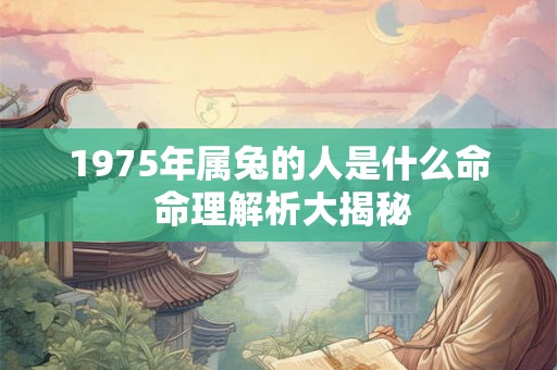 1975年属兔的人是什么命 命理解析大揭秘
