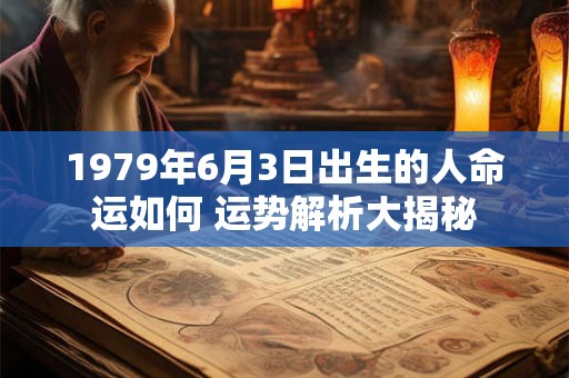 1979年6月3日出生的人命运如何 运势解析大揭秘