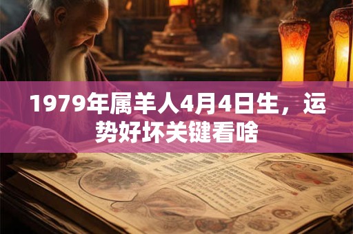 1979年属羊人4月4日生，运势好坏关键看啥