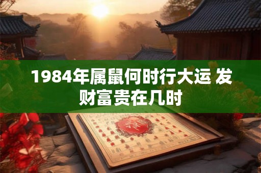 1984年属鼠何时行大运 发财富贵在几时