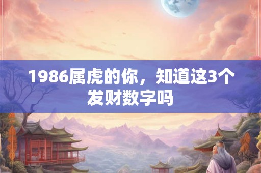 1986属虎的你，知道这3个发财数字吗