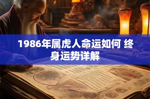 1986年属虎人命运如何 终身运势详解