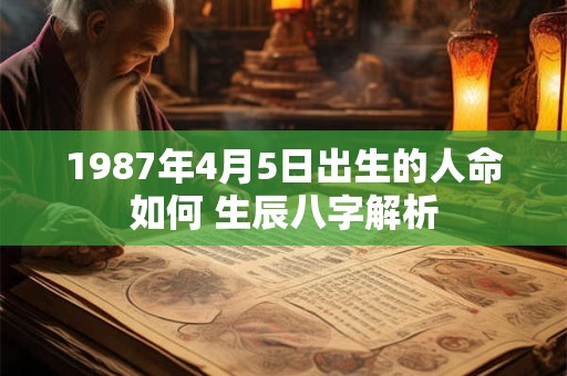 1987年4月5日出生的人命如何 生辰八字解析