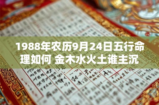 1988年农历9月24日五行命理如何 金木水火土谁主沉浮