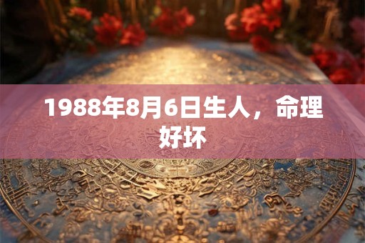 1988年8月6日生人，命理好坏