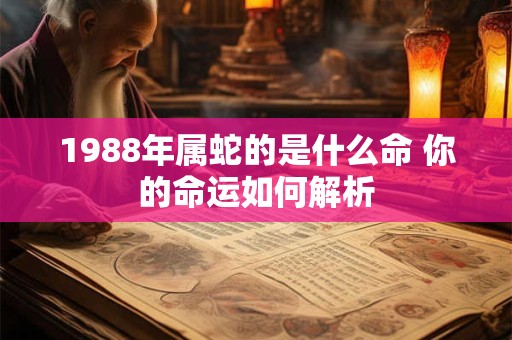 1988年属蛇的是什么命 你的命运如何解析